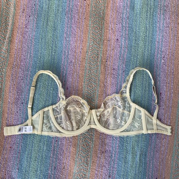 Elle MacPherson Intimates Casablanca Unlined Underwire Lace Bra Offwhite NWOT - Picture 5 of 10
